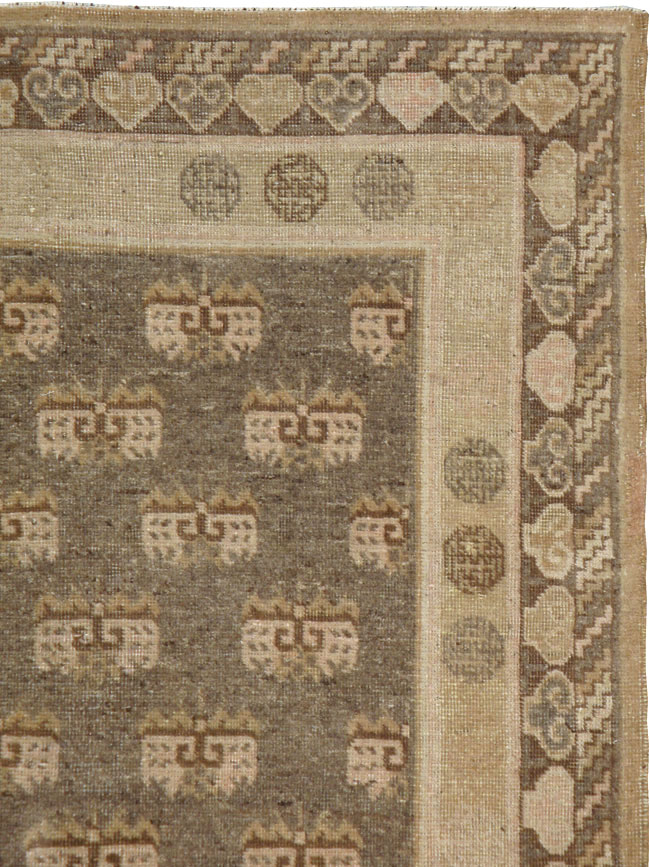 Vintage East Turkestan Khotan Carpet, No.16914 - Gss