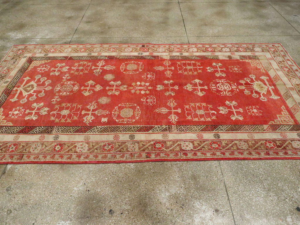 Vintage East Turkestan Khotan Carpet, No.16923 - Gss