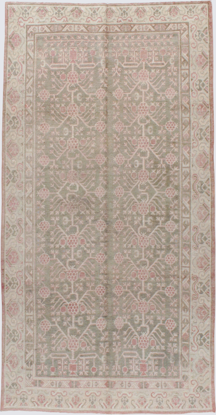 Vintage East Turkestan Khotan Carpet, No.16938 - Gss