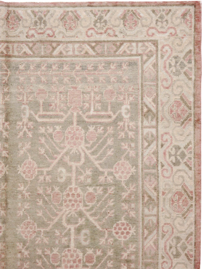 Vintage East Turkestan Khotan Carpet, No.16938 - Gss
