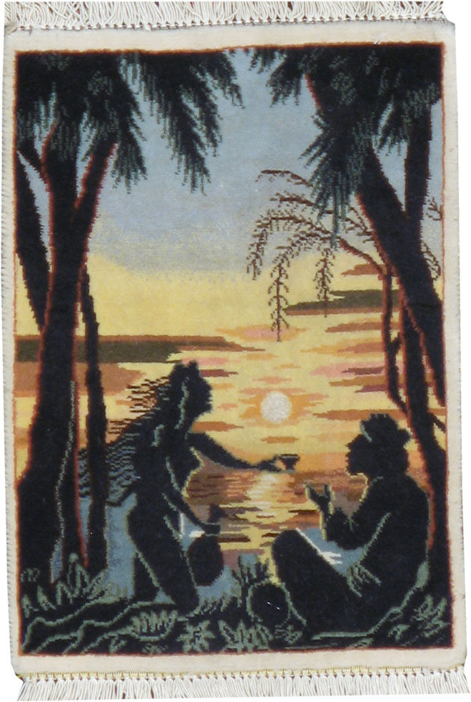 Vintage Persian Tabriz Pictorial Rug, No.16984 - Gss