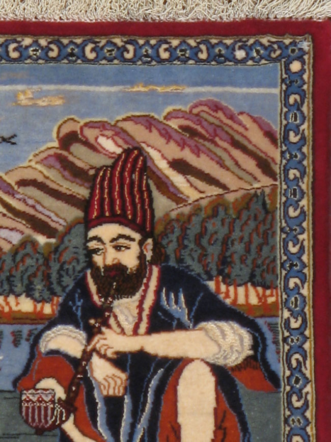 Vintage Persian Isfahan Pictorial Rug, No.16986 - Gss