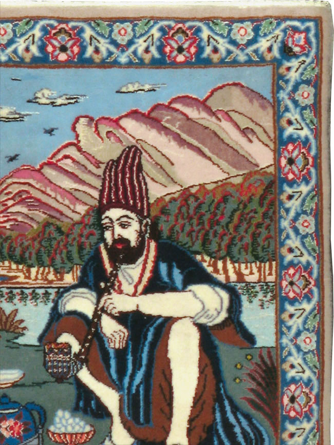 Vintage Isfahan Pictorial Rug, No.16987 - Gss