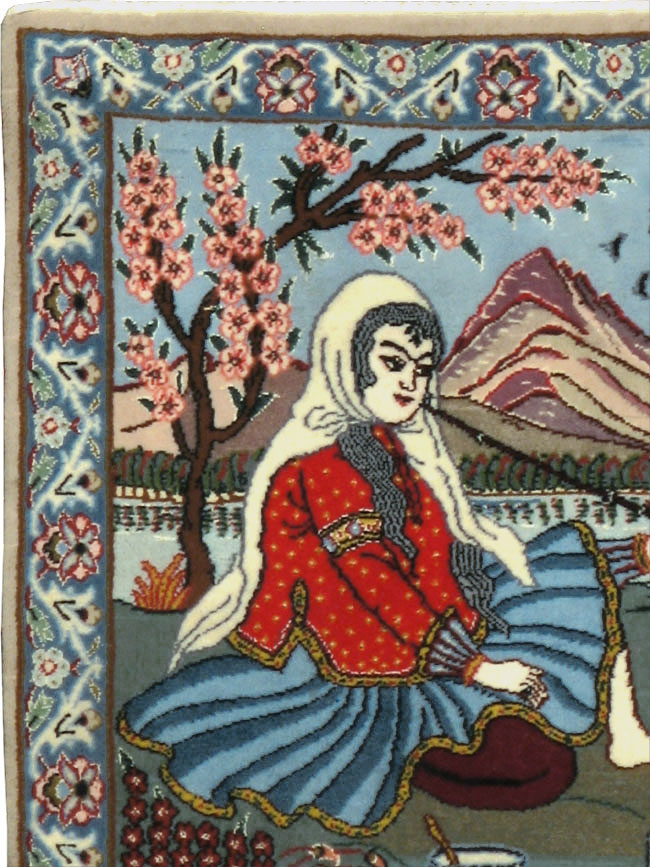 Vintage Isfahan Pictorial Rug, No.16987 - Gss