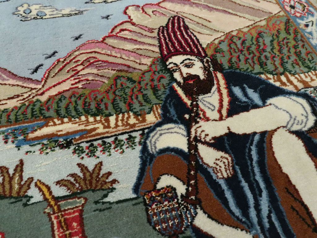 Vintage Isfahan Pictorial Rug, No.16987 - Gss