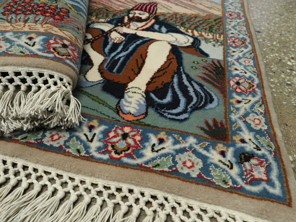 Vintage Isfahan Pictorial Rug, No.16987 - Gss