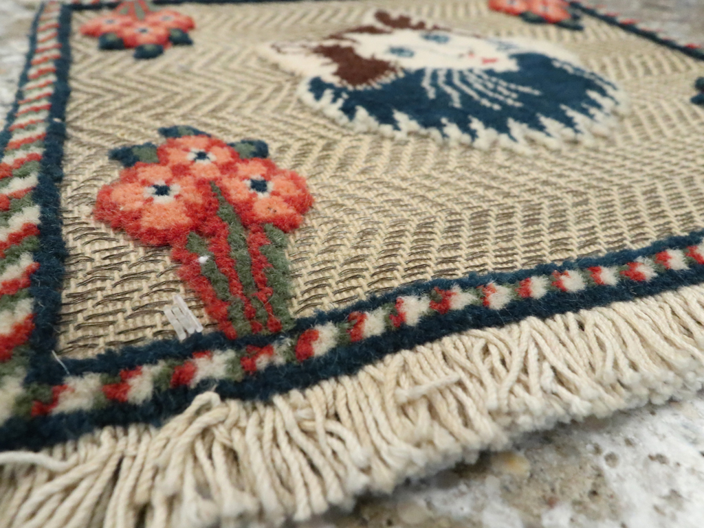 Vintage Persian Souf Tabriz Pictorial Rug (Pair: 2 of 2), No.17000 - Gss