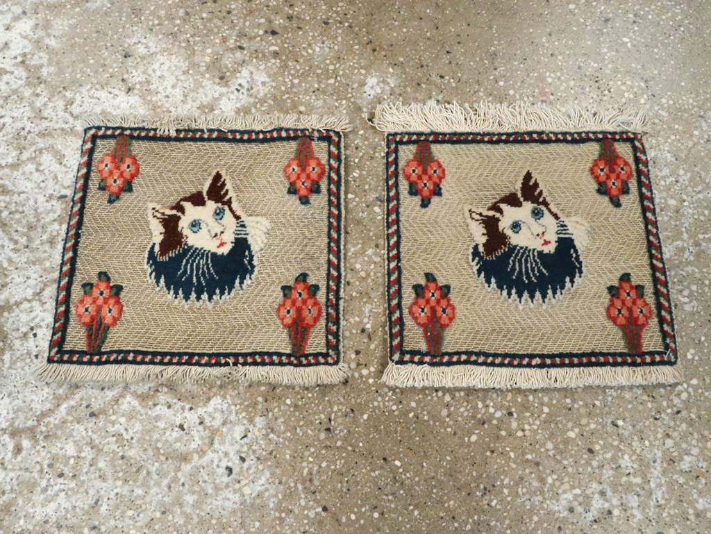 Vintage Persian Souf Tabriz Pictorial Rug (Pair: 2 of 2), No.17000 - Gss