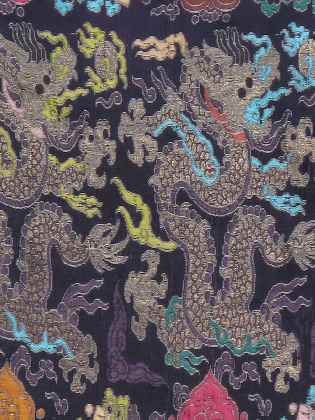 Vintage Burmese Dragon High Relief Richly Embroidered Tapestry, No.17001 - Gss
