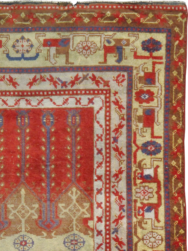 Rare Antique Silk Turkish Kayseri Rug, No.17019 - Gss