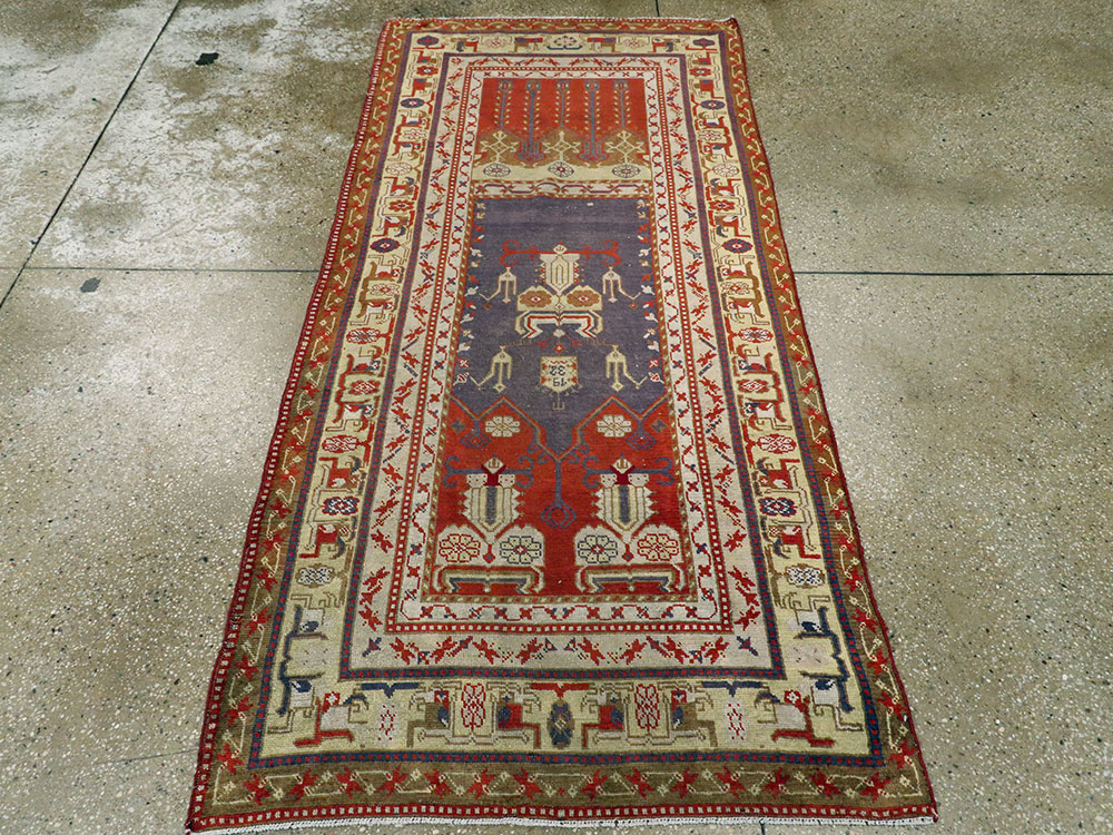 Rare Antique Silk Turkish Kayseri Rug, No.17019 - Gss