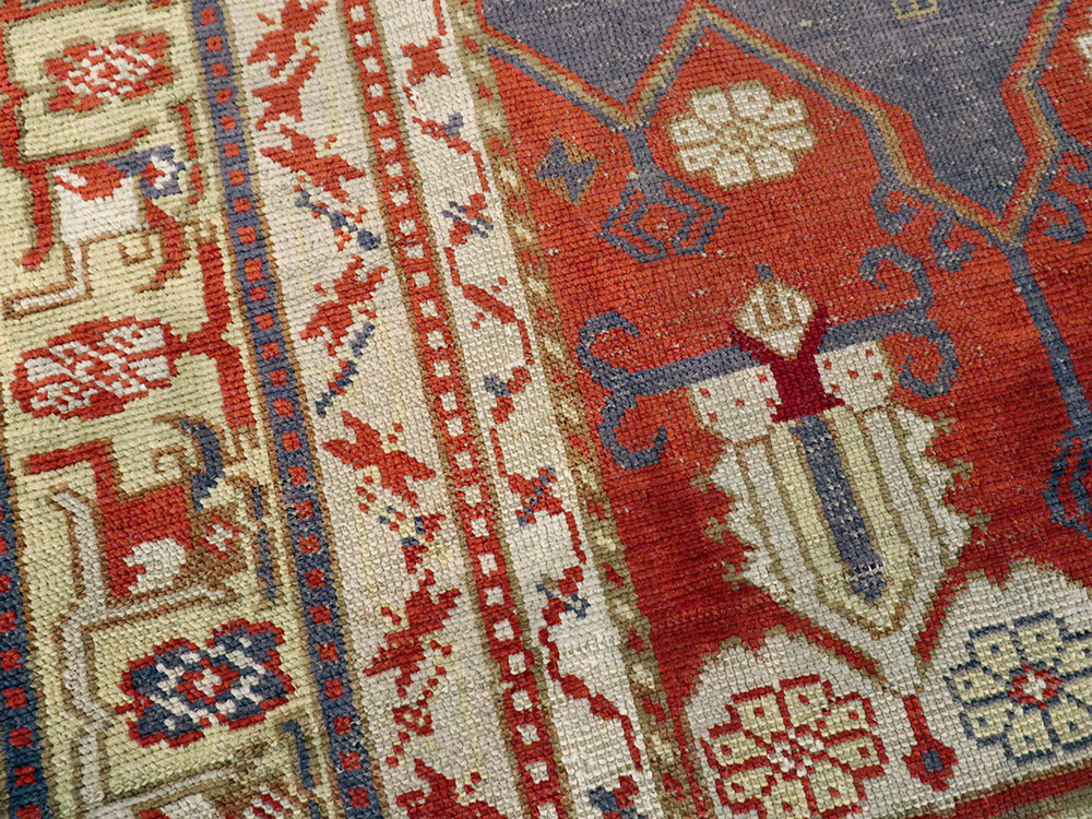 Rare Antique Silk Turkish Kayseri Rug, No.17019 - Gss