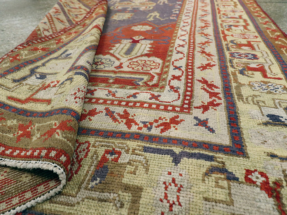 Rare Antique Silk Turkish Kayseri Rug, No.17019 - Gss