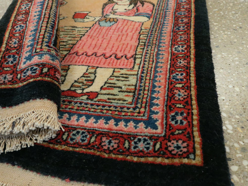 Vintage Persian Mashad Pictorial Rug (Pair: 1 of 2), No.17020 - Gss