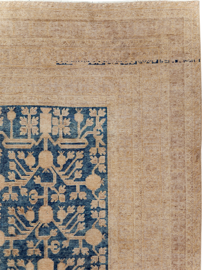 Antique East Turkestan Khotan Carpet, No.17023 - Gss