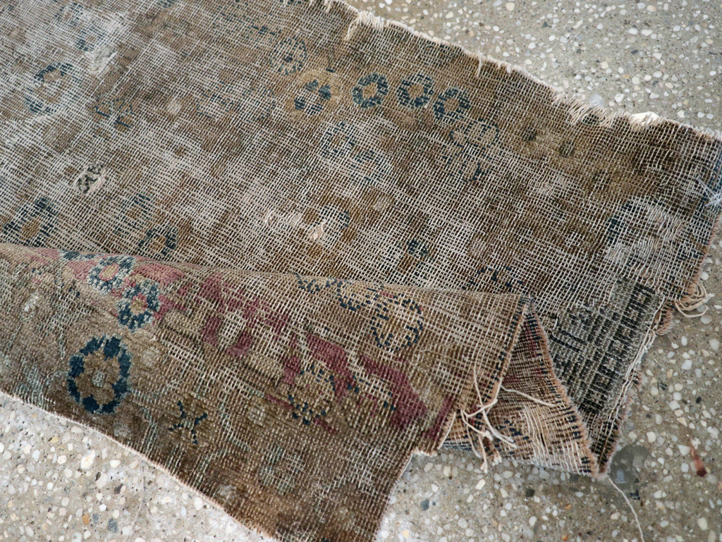 Antique East Turkestan Silk Khotan Fragment, No.17054 - Gss