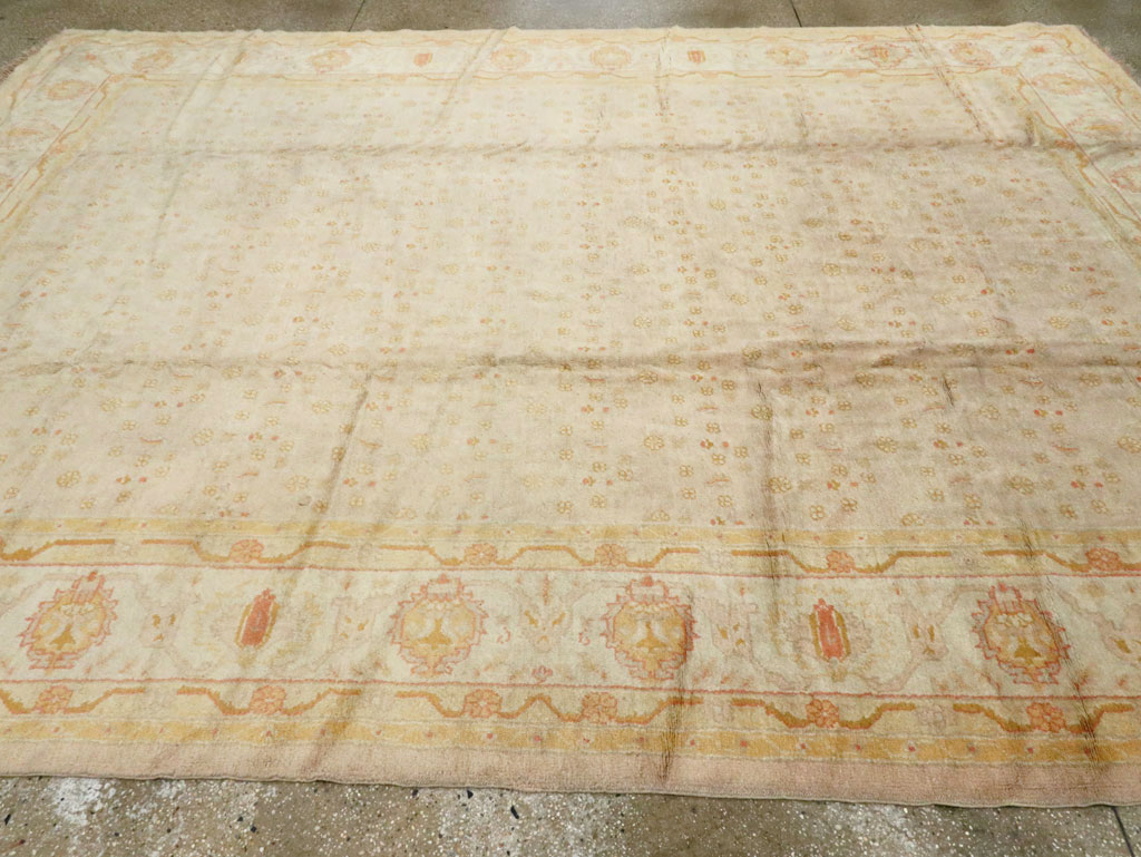 Antique Turkish Oushak Carpet, No.17077 - Gss