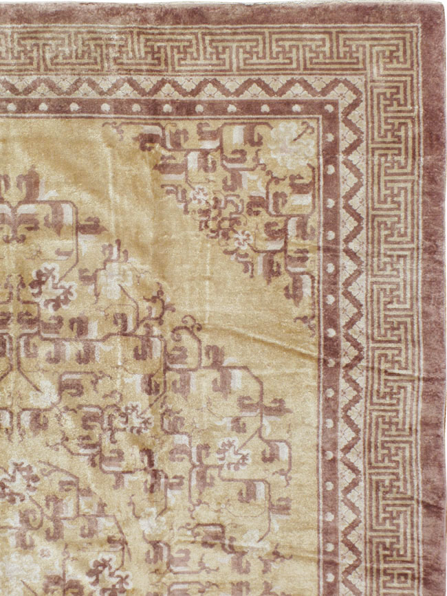 Vintage Chinese Peking Silk Carpet, No.17079 - Gss