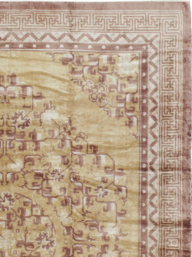 Vintage Chinese Peking Silk Carpet, No.17079 - Gss