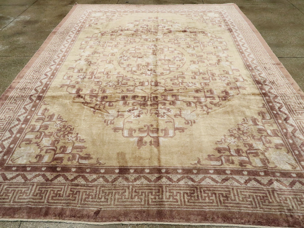Vintage Chinese Peking Silk Carpet, No.17079 - Gss