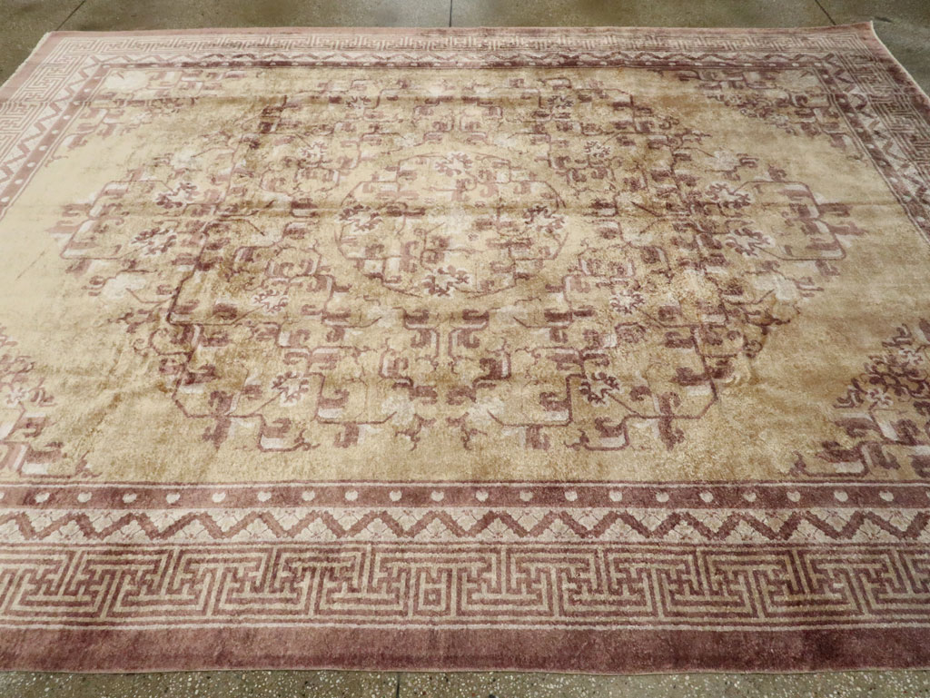 Vintage Chinese Peking Silk Carpet, No.17079 - Gss