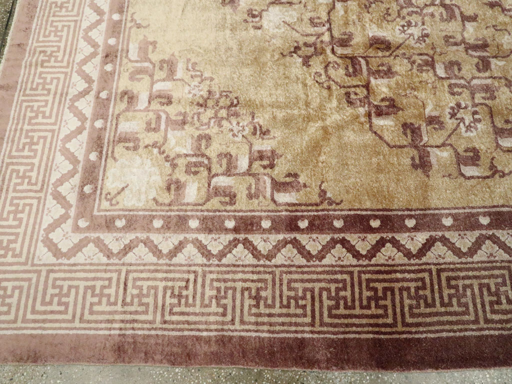 Vintage Chinese Peking Silk Carpet, No.17079 - Gss