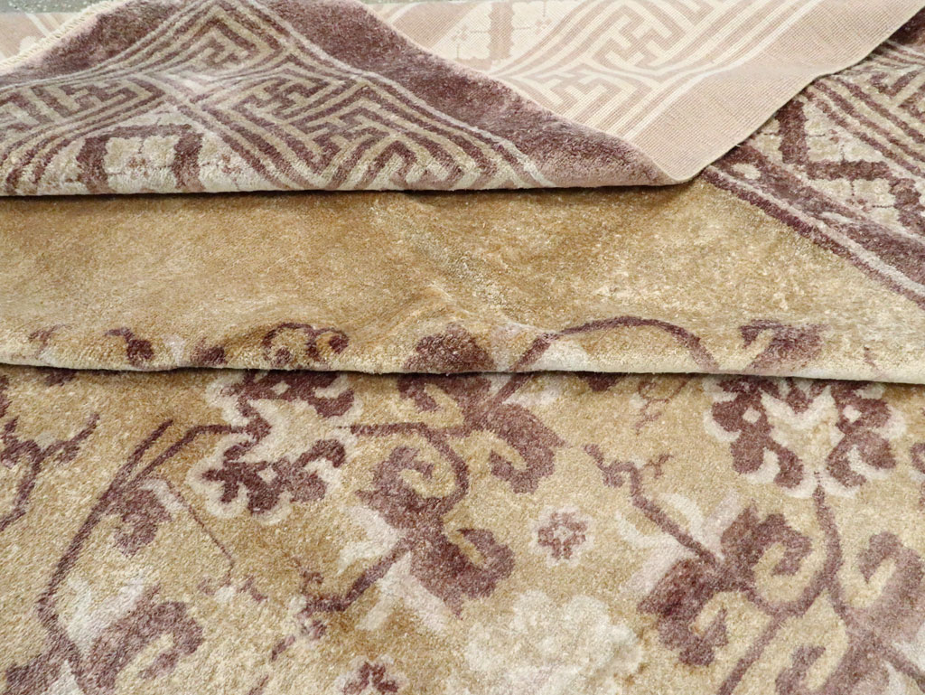 Vintage Chinese Peking Silk Carpet, No.17079 - Gss