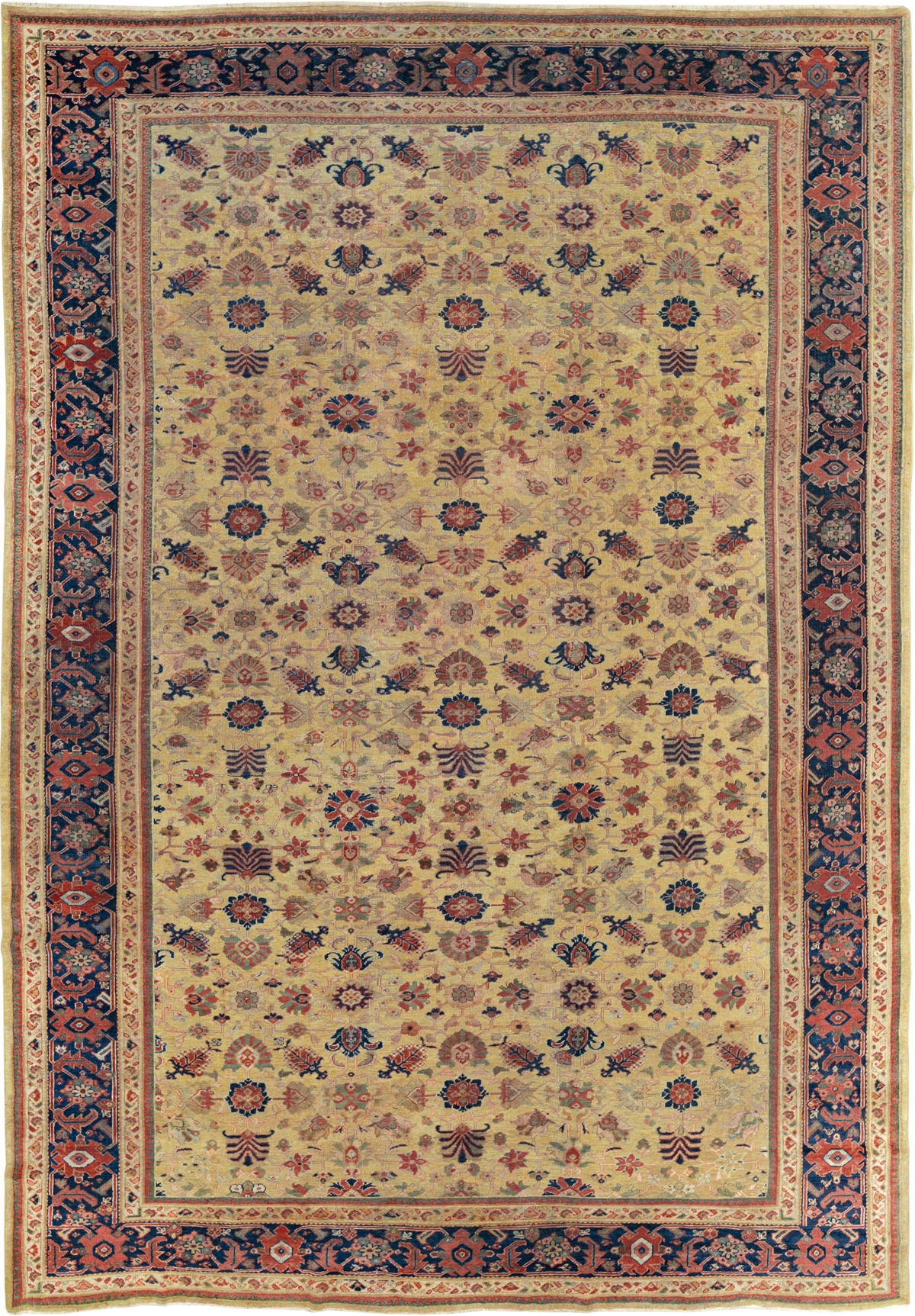 Antique Persian Mahal Large Room Size Carpet, No.17132 - Gss