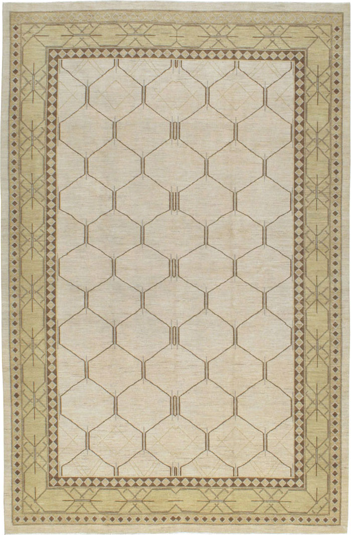Vintage Persian Tabriz Modernist Carpet, No.17156 - Gss