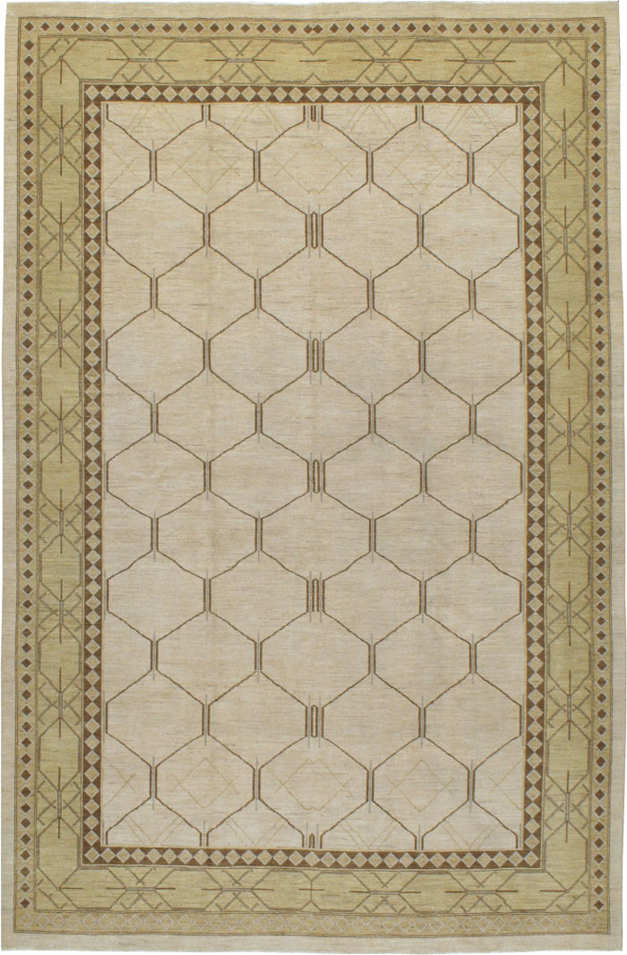 Vintage Persian Tabriz Modernist Carpet, No.17156 - Gss