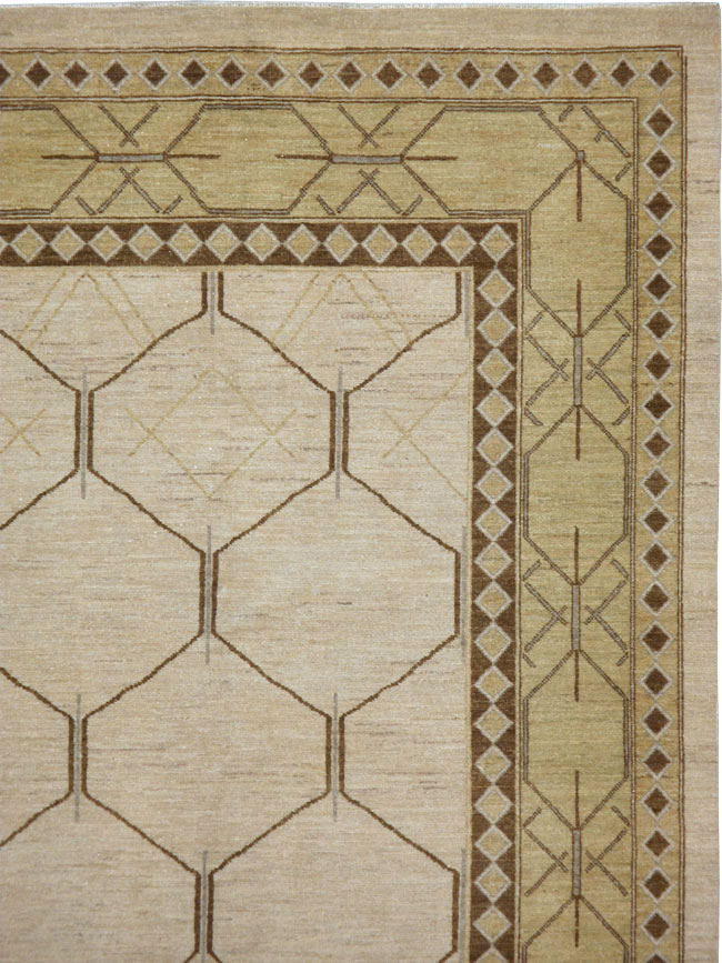 Vintage Persian Tabriz Modernist Carpet, No.17156 - Gss