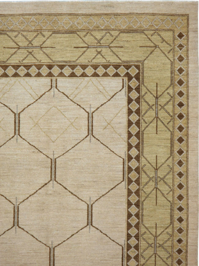 Vintage Persian Tabriz Modernist Carpet, No.17156 - Gss