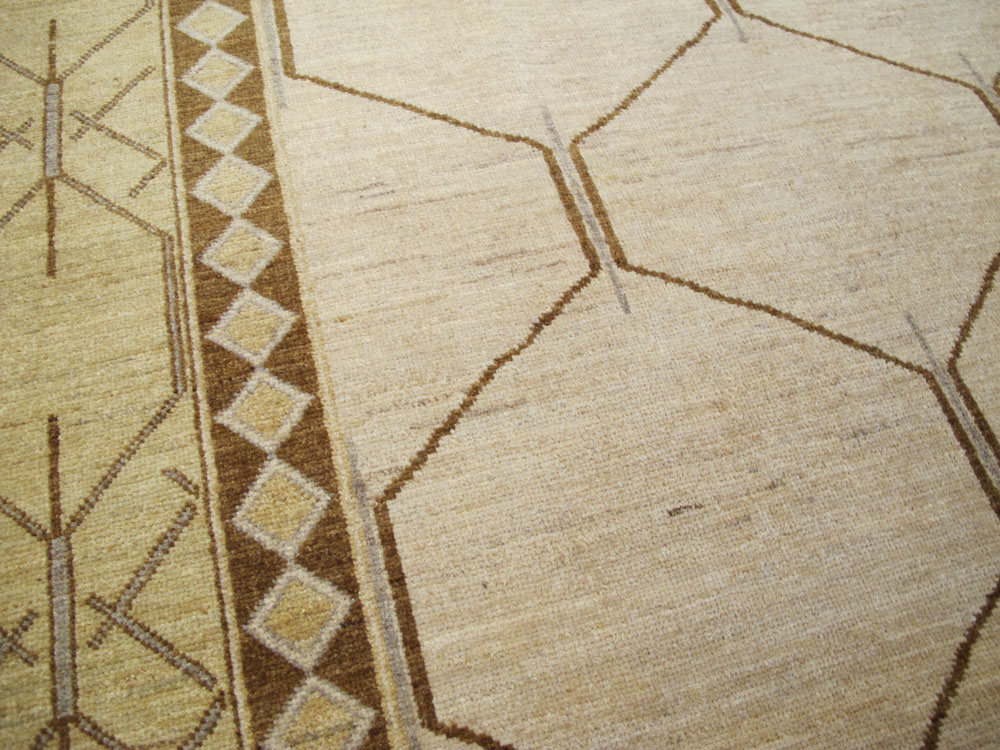 Vintage Persian Tabriz Modernist Carpet, No.17156 - Gss