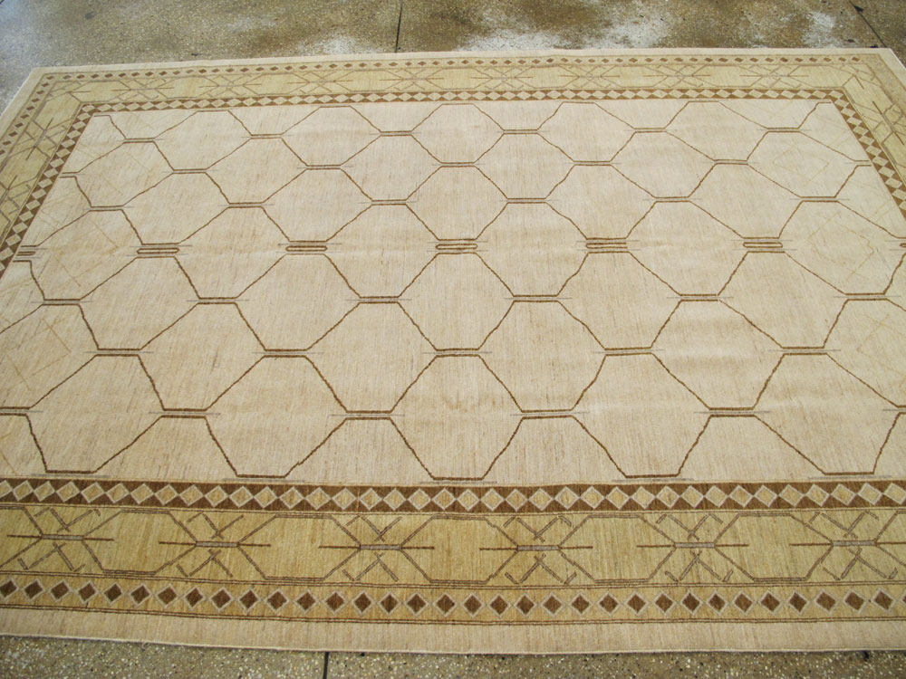 Vintage Persian Tabriz Modernist Carpet, No.17156 - Gss