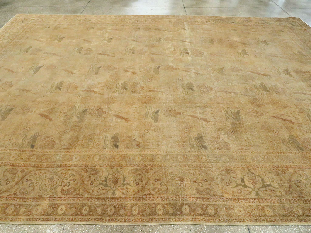 Antique Persian Tabriz Room Size Carpet, No.17181 - Gss