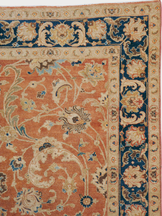 Antique Persian Tabriz Accent Carpet, No.17212 - Gss