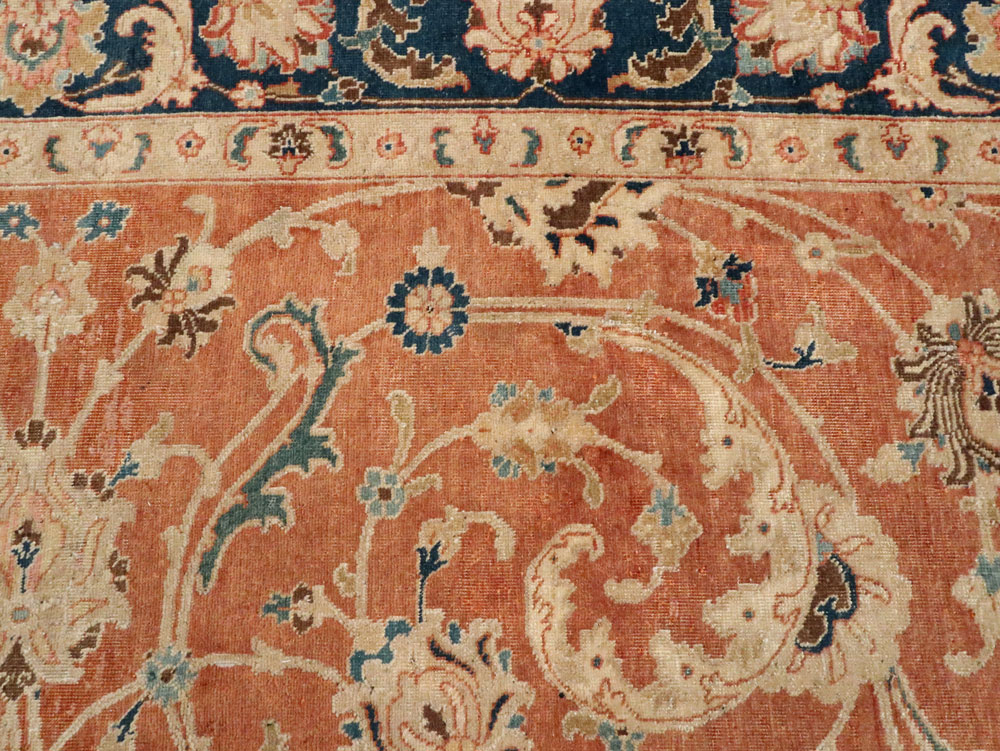 Antique Persian Tabriz Accent Carpet, No.17212 - Gss