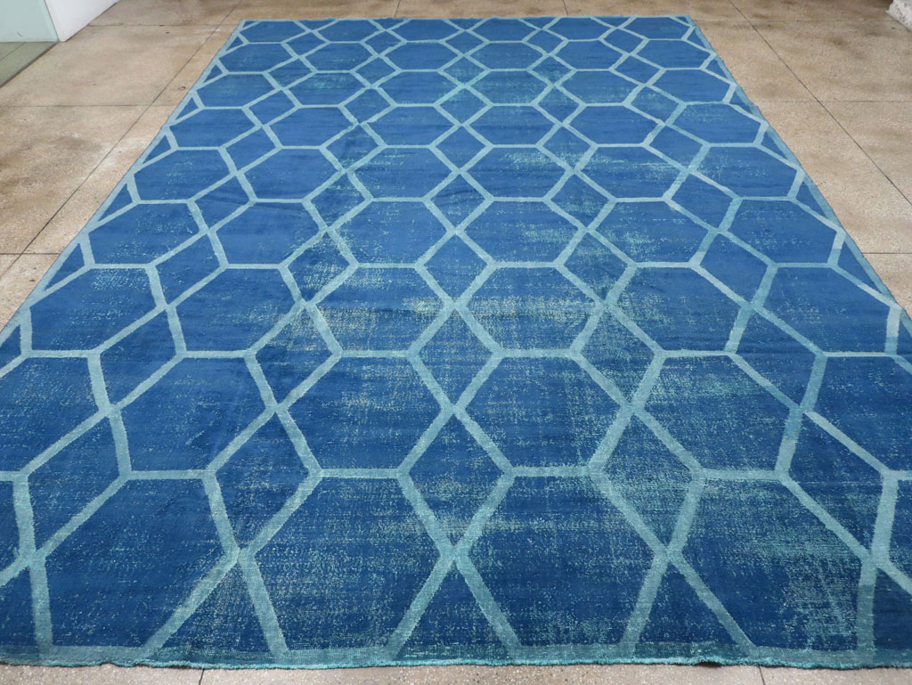 Vintage Deco Persian Tabriz Carpet, No.17221 - Gss