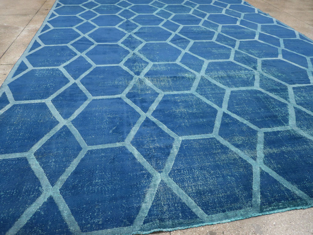 Vintage Deco Persian Tabriz Carpet, No.17221 - Gss