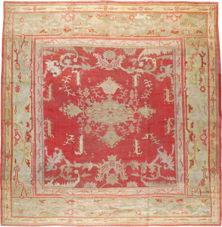 Antique Turkish Oushak Square Carpet, No.17245 - Gss