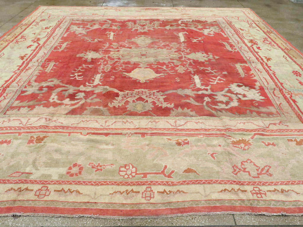 Antique Turkish Oushak Square Carpet, No.17245 - Gss