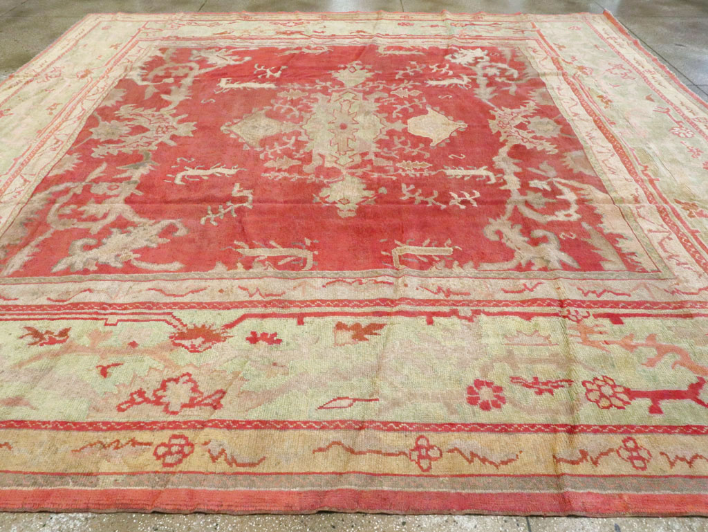 Antique Turkish Oushak Square Carpet, No.17245 - Gss