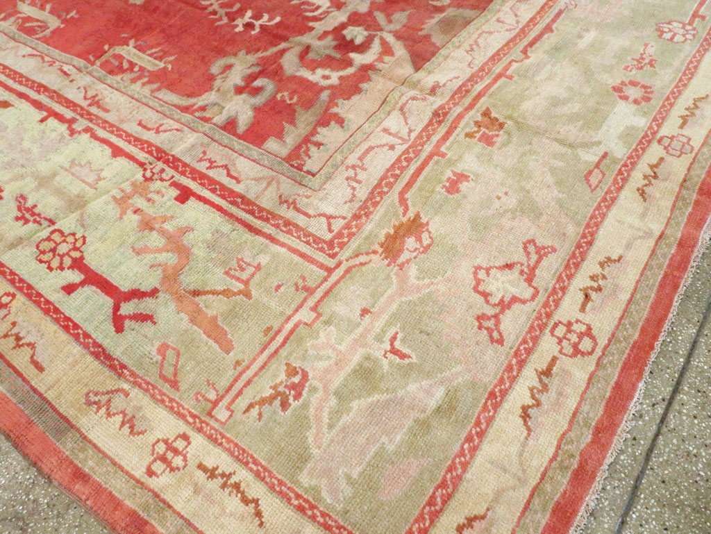 Antique Turkish Oushak Square Carpet, No.17245 - Gss