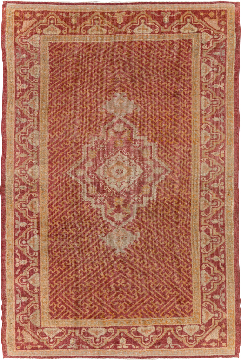 Antique Turkish Oushak Accent Rug, No.17396 - Gss