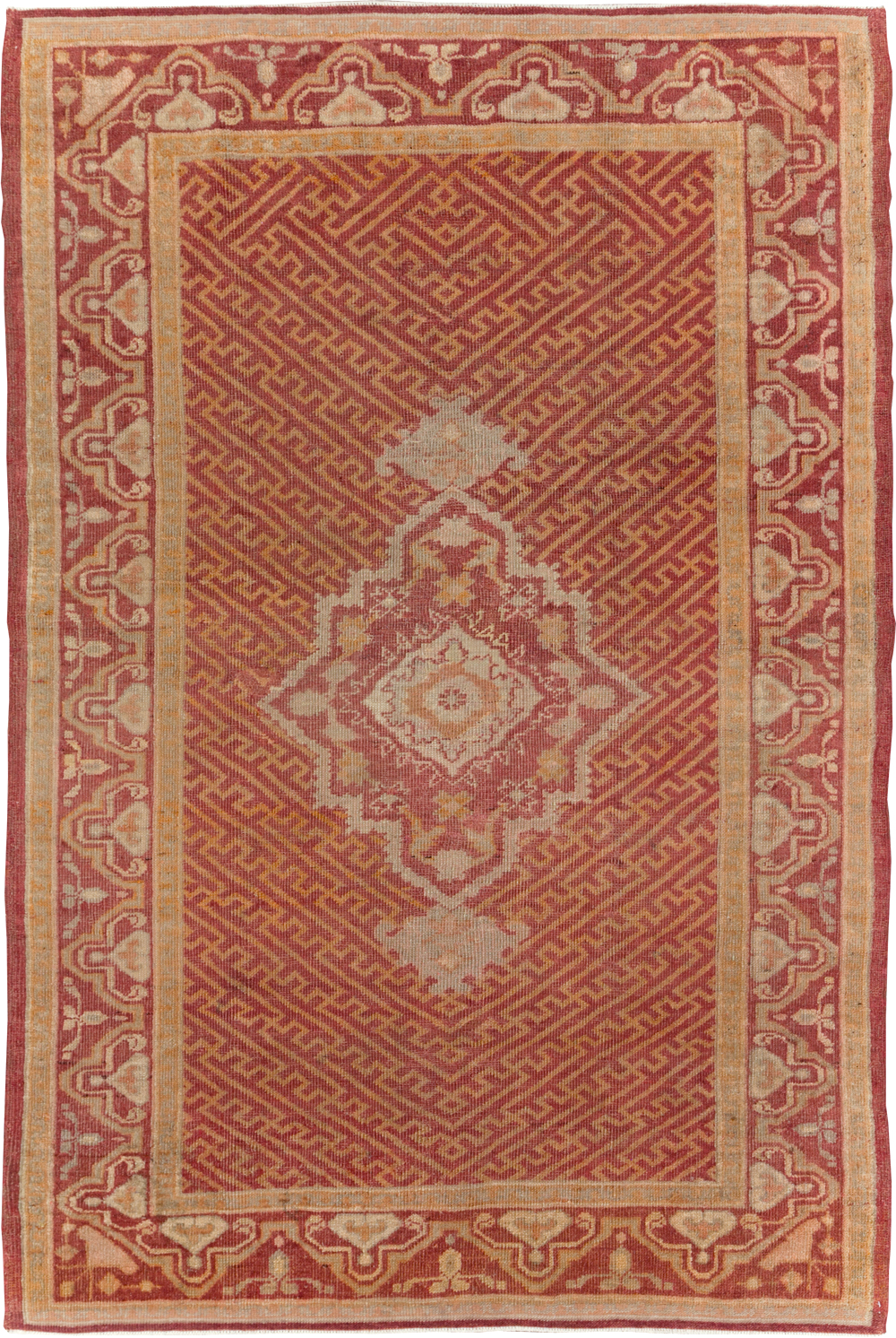 Antique Turkish Oushak Accent Rug, No.17396 - Gss