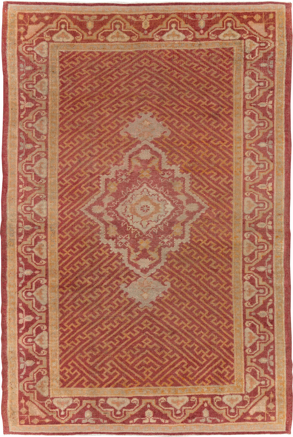 Antique Turkish Oushak Accent Rug, No.17396 - Gss