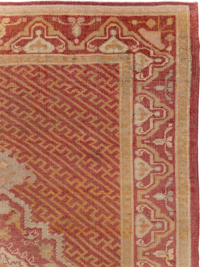 Antique Turkish Oushak Accent Rug, No.17396 - Gss