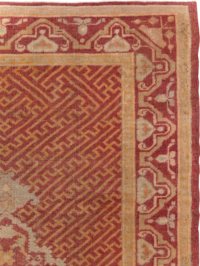 Antique Turkish Oushak Accent Rug, No.17396 - Gss