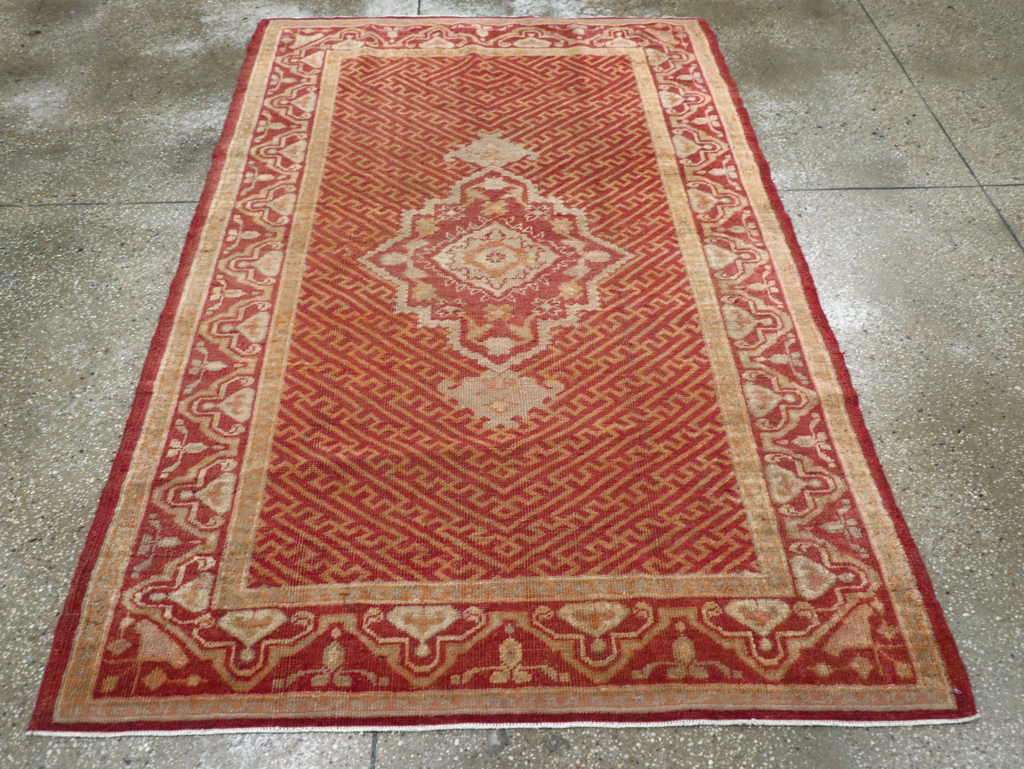 Antique Turkish Oushak Accent Rug, No.17396 - Gss
