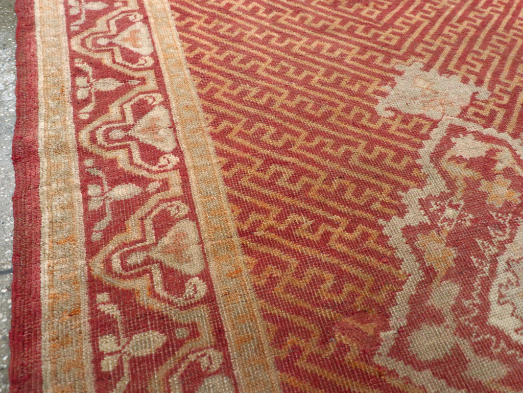 Antique Turkish Oushak Accent Rug, No.17396 - Gss